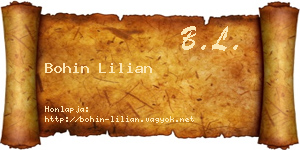 Bohin Lilian névjegykártya